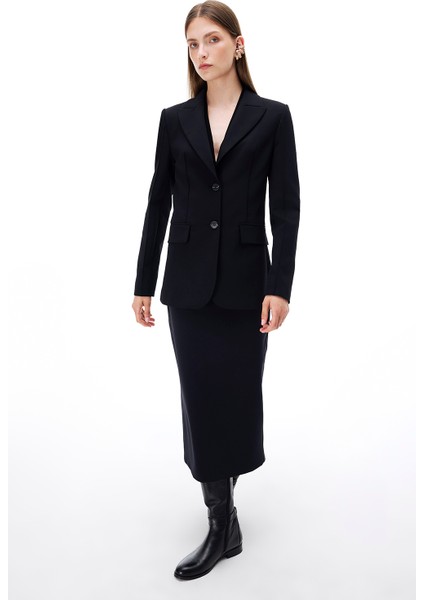 Animas Regular Fit Standart Boy Takma Kol Erkek Yaka Siyah Ceket modelleri