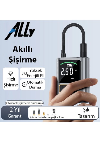 Mefa Ös Dijital Basınç Göstergeli Oto Lastik Şişirme Pompası Hava Kompresörü ST-5528