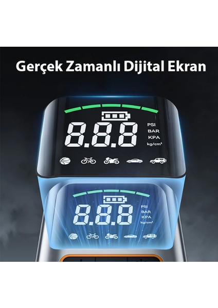 Mefa Ös Dijital Basınç Göstergeli Oto Lastik Şişirme Pompası Hava Kompresörü ST-5528
