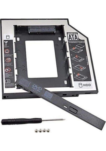 12.7 mm Sata HDD Harddisk Caddy Kızak Kutu Laptop SSD Notebook Ikinci HDD Takma