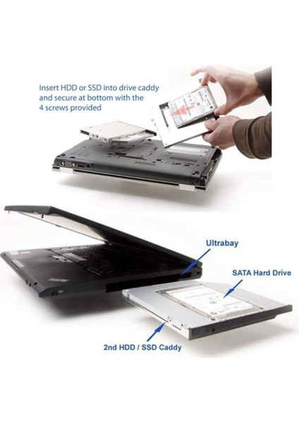 12.7 mm Sata HDD Harddisk Caddy Kızak Kutu Laptop SSD Notebook Ikinci HDD Takma