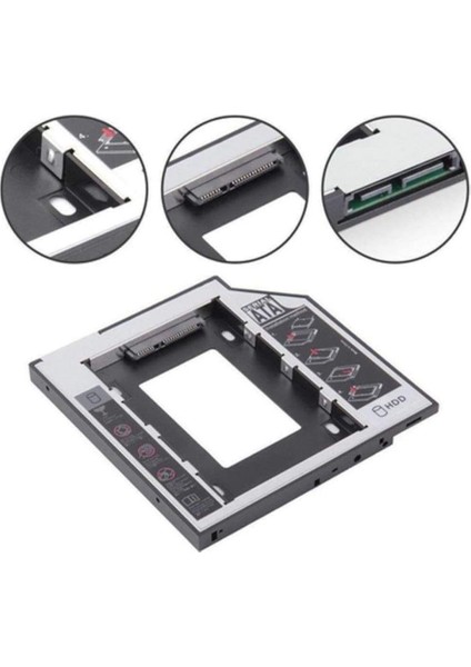12.7 mm Sata HDD Harddisk Caddy Kızak Kutu Laptop SSD Notebook Ikinci HDD Takma