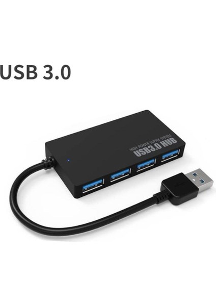 USB 3.0 Dağıtıcı 4 Port Super Speed Veri Hub Adaptörü Notebook Laptop Pc Için Slim