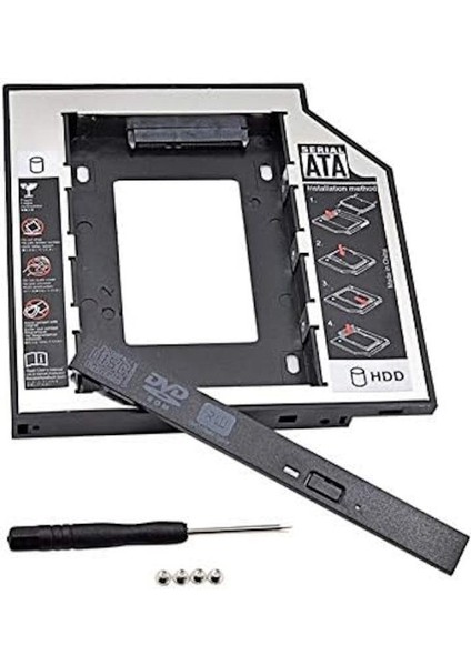 Sata HDD Harddisk Caddy Kızak Kutu SSD Notebook , Ikinci HDD Takma, 9.5 mm
