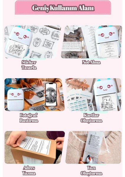 Mini Taşınabilir Bluetoothlu Termal Yazıcı