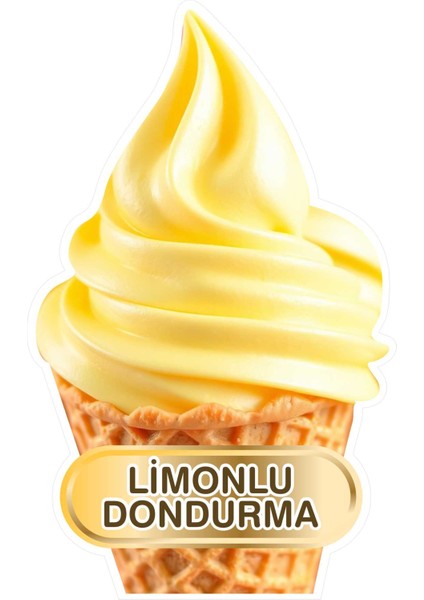 20X30 cm Limonlu Dondurma Sticker Dondurmacı Vitrin Mutfak Duvar Sticker