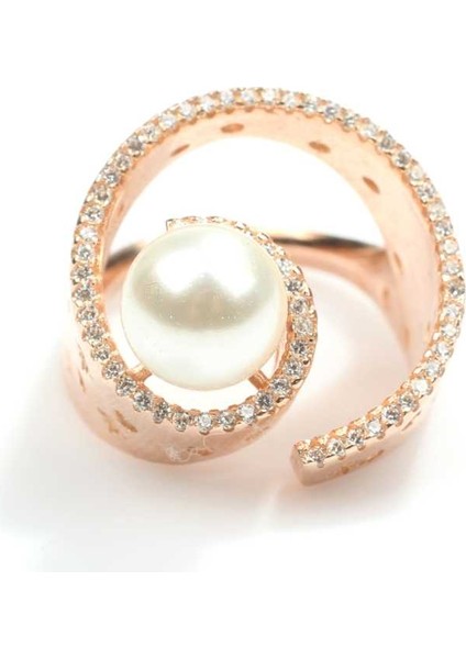 925 Ayar Gümüş 9 Tasarım Incili Yüzük