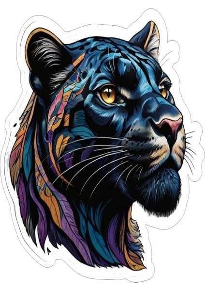 5 Adet 9x9 cm Panther Sticker Araba Motor Laptop Kask Sticker