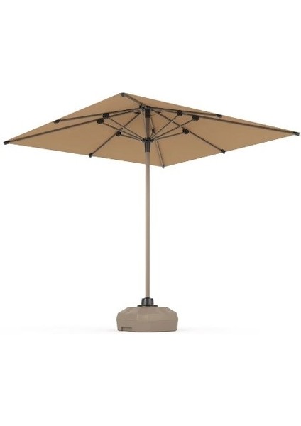 Mini Pro Push-Up Sistemli Şemsiye 210 x 210 Bahçe Balkon Plaj şemsiyesi Kapuçino
