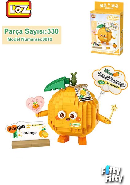 LOZ Micro Block Serisi Sevimli Portakal 330 Parça Oyuncak Yapım Seti FFLZ-8819