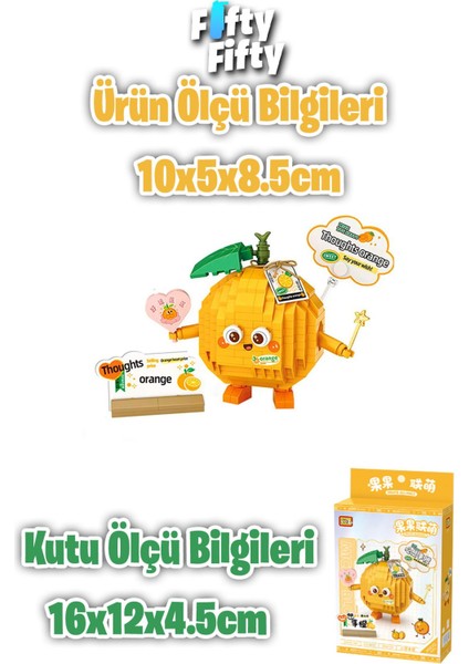 LOZ Micro Block Serisi Sevimli Portakal 330 Parça Oyuncak Yapım Seti FFLZ-8819
