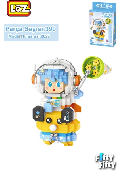 LOZ Micro Block Serisi Mavi Astronot 390 Parça Oyuncak Yapım Seti FFLZ-8827