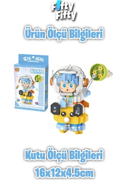 LOZ Micro Block Serisi Mavi Astronot 390 Parça Oyuncak Yapım Seti FFLZ-8827