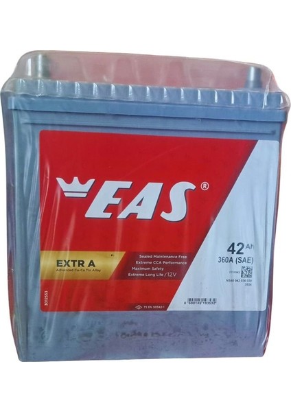 12V 42 Ah Ince Otomobil ve Hafif Ticari Konvansiyonel Extr A Uyumlu