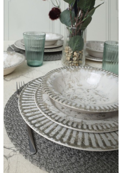 Deep Moon Brown Assos Yemek Takımı 18 Parça 6 Kişilik 22880-88 fırsatları