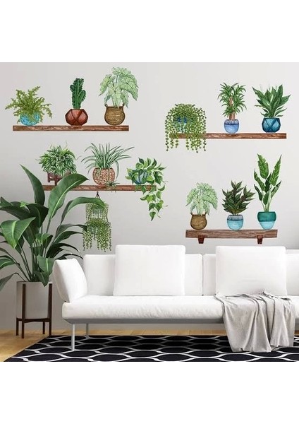 Tropikal Bitkiler Duvar Stickerı Model B fiyatları