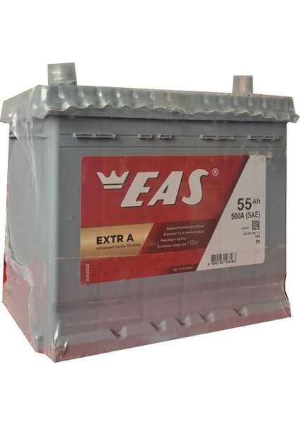 12V 55 Ah Kare Ters Otomobil ve Hafif Ticari Konvansiyonel Extr A