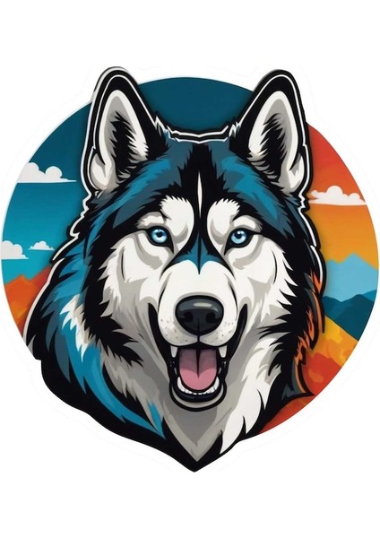 9x9 cm Sibirya Kurdu Sticker Araba Motor Laptop Kask Sticker