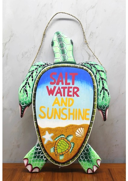 Ahşap Duvara Asmalı Kaplumbağa