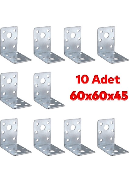 (10 Adet) Mobilya Eşya Dolap Duvara Sabitleyici Köşebent Bağlantı Aparatı L Demiri Gönye 60X60X45 mm fırsatları