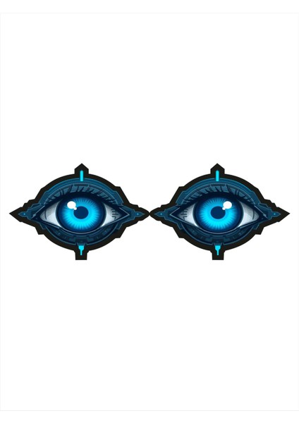 3 Adet 15X5 cm Çift Göz Sticker Motor Araba Kask Defter