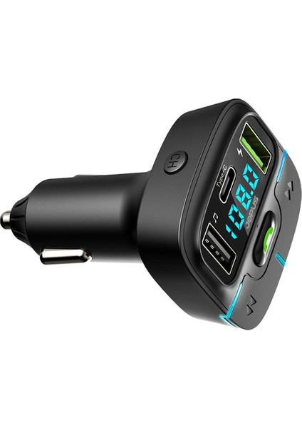 Jops F9 Araç Fm Transmitter 5.3 Bluetooth Araç Kiti USB Type-C 18W Hızlı Şarj Çıkışlı Çakmaklık Girişli
