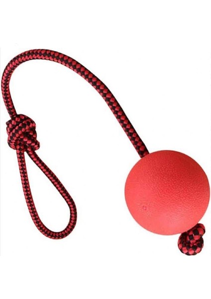 Kauçuk Toplu Kordon Halatlı Köpek Oyuncağı 33 cm Top 7,5 155 gr