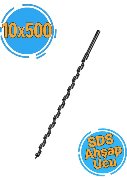 Sds Plus Ağaç Delme Matkap Ucu 10X500 mm