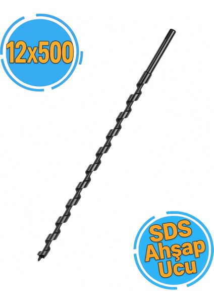 Sds Plus Ağaç Delme Matkap Ucu 12X500 mm