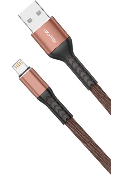 iPhone 7 / 7 Plus Uyumlu Lightning Örgülü Hızlı Şarj kablosu 2 Metre