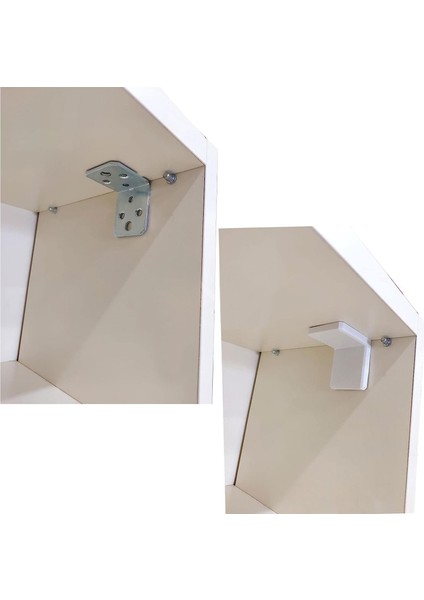 (10 Adet) Mobilya Dolap Askı Elemanı Montaj Bağlantı Sabitleme Sabitleyici Demiri Beyaz 40X40X35 mm modelleri