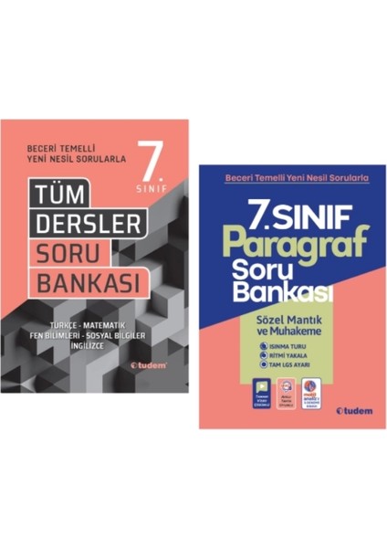 Tudem Yayınları 7.sınıf Beceri Temelli Tüm Dersler - Paragraf Soru Bankası