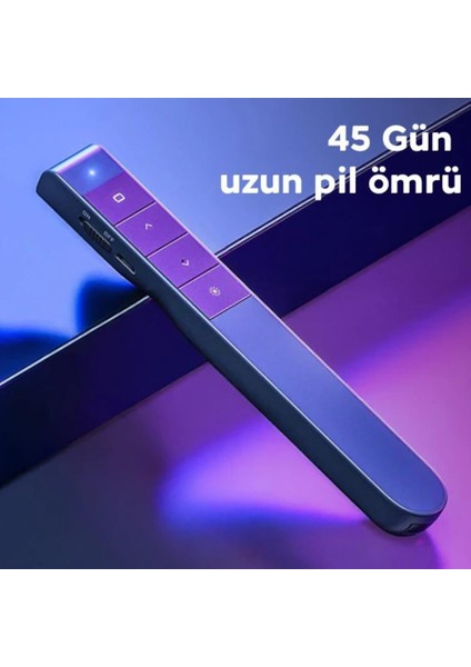 Coofbe 100MT Mesafeli 500MAH Şarjlı 3r Lazer Işıklı 2.4ghz Projeksiyon Sunum Kumandası Kırmızı Lazer Işaretçili fiyatları