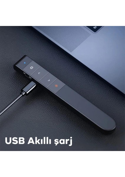 Coofbe 100MT Mesafeli 500MAH Şarjlı 3r Lazer Işıklı 2.4ghz Projeksiyon Sunum Kumandası Kırmızı Lazer Işaretçili indirimleri