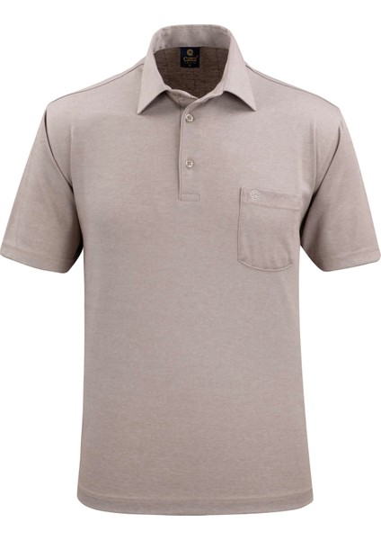 Erkek Gömlek Yaka Düğmeli Cepli Tişört Klasik Kalıp