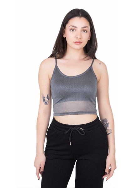 Looksense Kadın Simli Astarlı Crop 04007