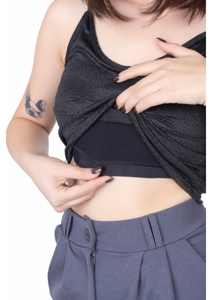 Looksense Kadın Simli Astarlı Crop 04007 fiyatları