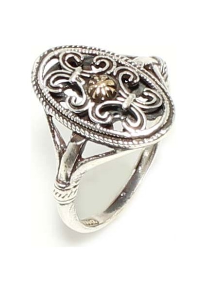 925 Ayar Gümüş Ve Bronz Karışımı Otantik Yüzük