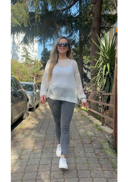 Gri Yüksek Bel Dar Kesim Likralı Jean fiyatları