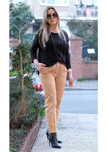 Beli Lastikli Gabardin Pantolon