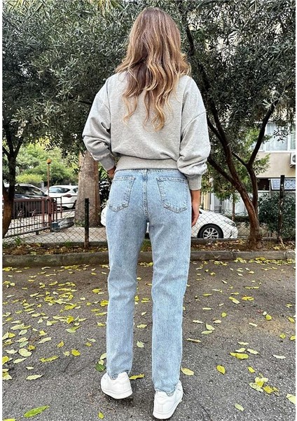 Buz Mavisi Yırtık Detaylı Havuç Pantolon fiyatları