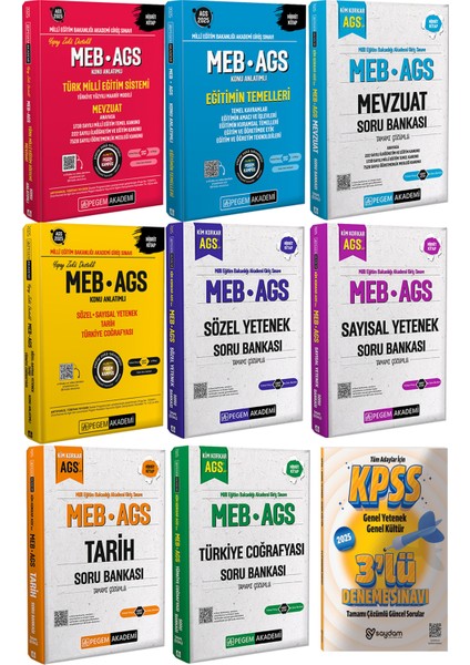 2025 Meb Ags Sözel-Sayısal Yetenek-Mevzuat-Tarih-Türkiye Coğrafyası Konu Anlatımı-Soru Bankası Seti