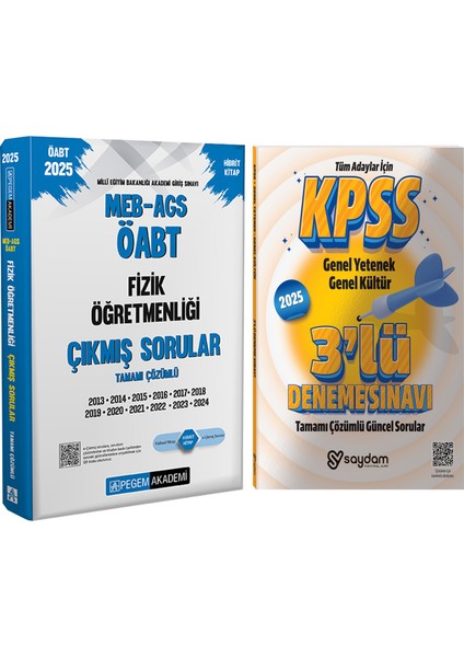2025 Meb-Ags-Öabt Fizik Öğretmenliği Tamamı Çözümlü Çıkmış Sorular-Çözümlü 2025 3 Deneme