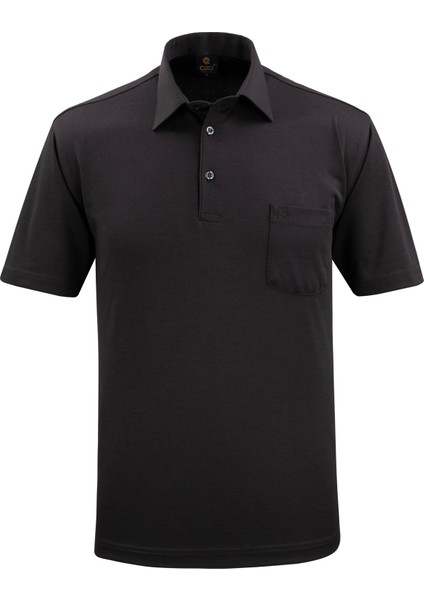 Erkek Gömlek Yaka Düğmeli Cepli Tişört Klasik Kalıp
