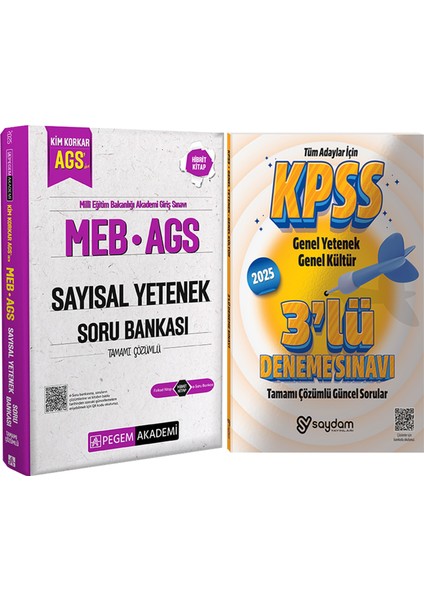 2025 Meb Ags Kim Korkar Sayısal Yetenek Çözümlü Soru BANKASI(HIBRIT,160 SAYFA,1313 Soru)-3deneme