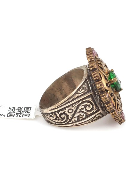 925 Ayar Gümüş ve Bronz Karışımı Taşlı Otantik Yüzük modelleri