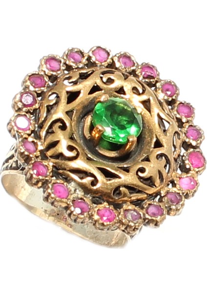 925 Ayar Gümüş ve Bronz Karışımı Taşlı Otantik Yüzük fırsatları