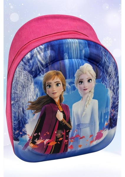2-6 Yaş Anaokulu Kreş Elsa Frozen 3D Eva Baskılı Günlük Sırt Çantası ve Okul Çantası