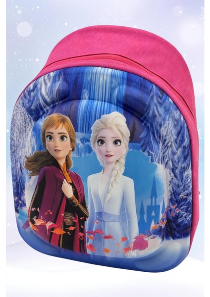 2-6 Yaş Anaokulu Kreş Elsa Frozen 3D Eva Baskılı Günlük Sırt Çantası ve Okul Çantası