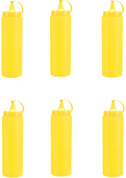 Titiz Sarı Plastik Sızdırmaz Kapaklı Fişek Sosluk 700 ml x 6'lı Set